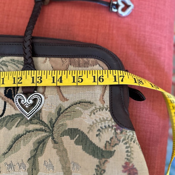 Brighton Embroidered Tapestry Canvas and Leather Camel and monkeys design Tote - Picture 4 of 11